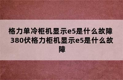 格力单冷柜机显示e5是什么故障 380伏格力柜机显示e5是什么故障